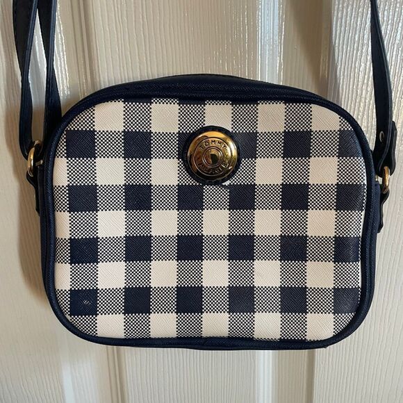 Tommy Hilfiger Cross Body Mini Purse Navy Blue White Gold - Picture 3 of 7